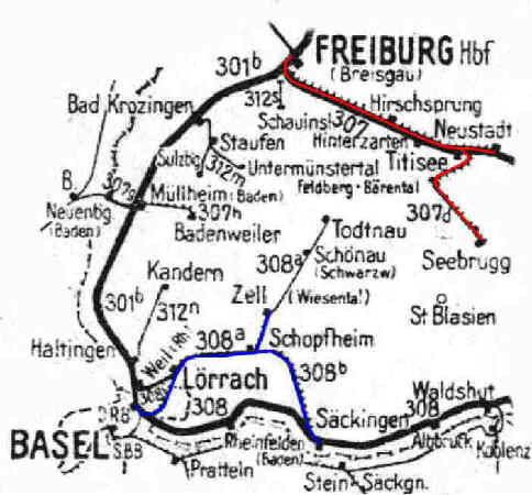 Streckennetz Baden
